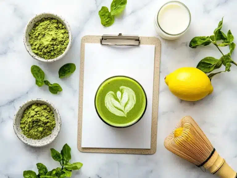 printable recipe card for matcha drinks