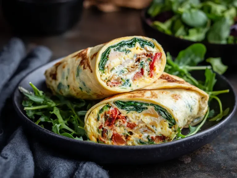 Effortless veggie omelette served with toast and herbs.