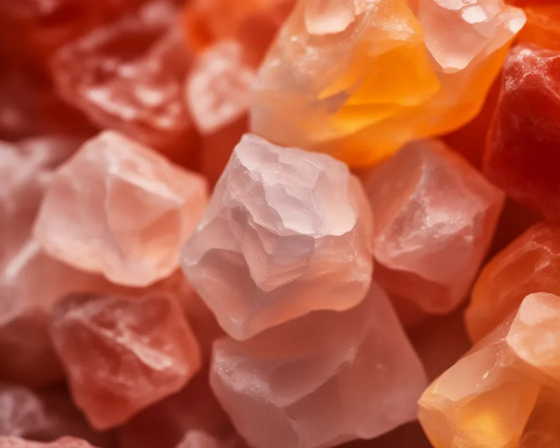 Glistening Pink Salt sourced from the Himalayas enhancing gourmet dishes.