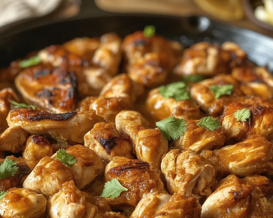 Delicious Texas Butter Chicken Skillet with tender chicken, garlic, and creamy sauce.
