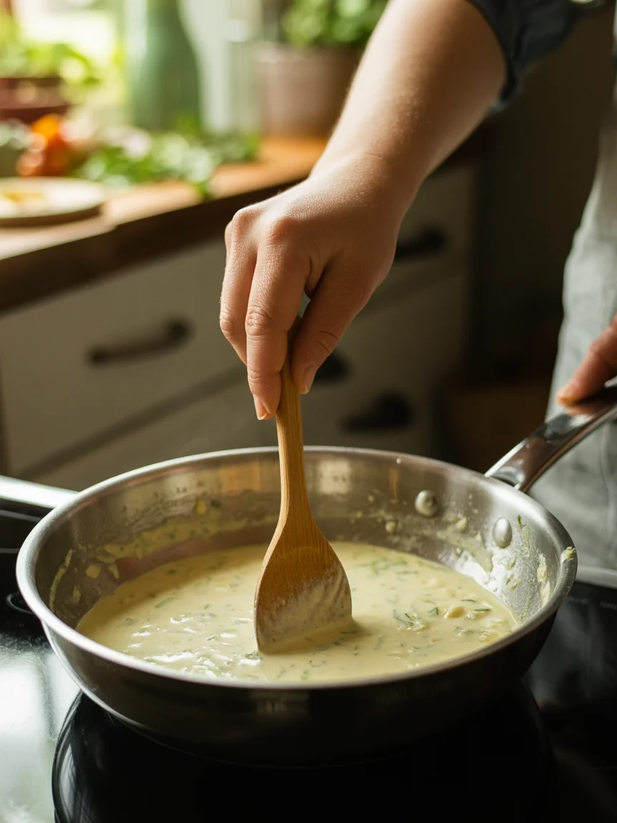 creamy garlic shrimp pasta