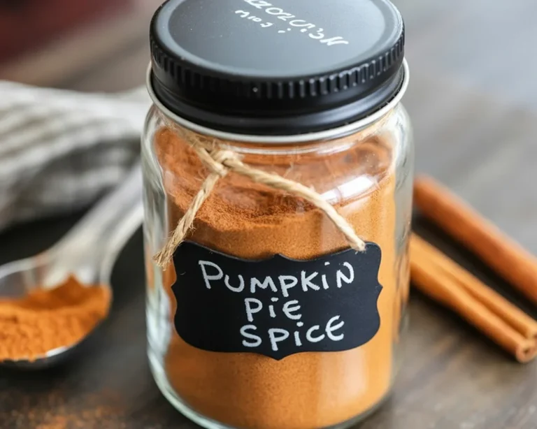 Homemade pumpkin spice blend with cinnamon, nutmeg, ginger, and cloves.