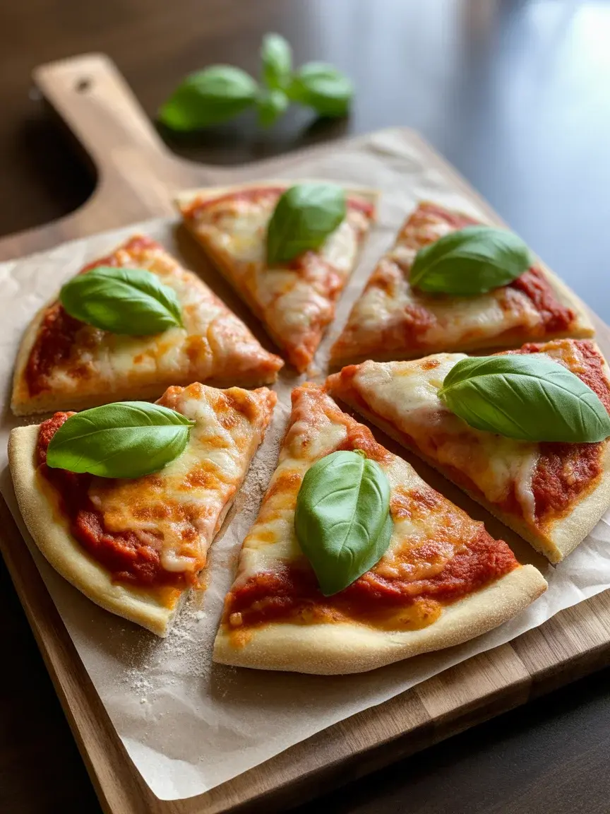 Easy homemade gluten free pizza dough made with 6 ingredients and no kneading.