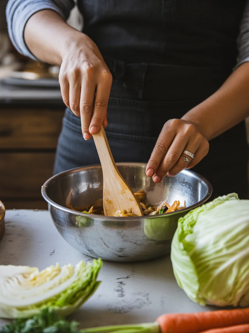 Healthy Chinese Ground Beef & Cabbage Stir Fry