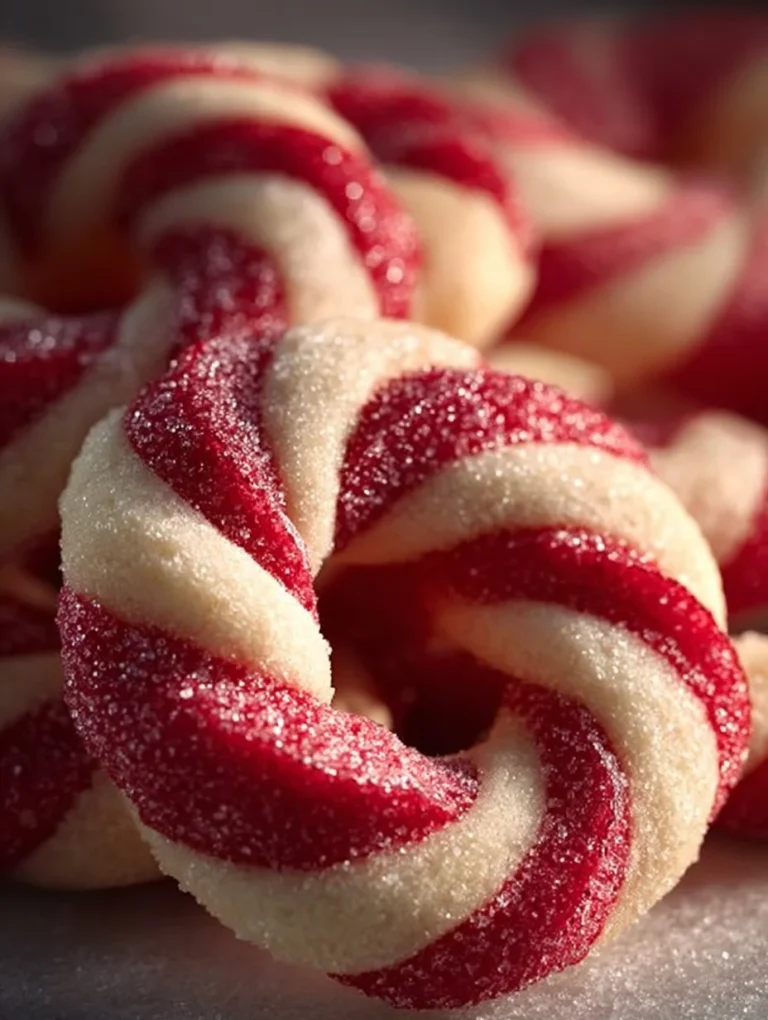 Delicious homemade Candy Cane Cookies decorated with red and white stripes