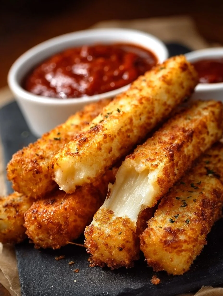 Delicious crispy homemade potato cheese sticks served with dipping sauce.