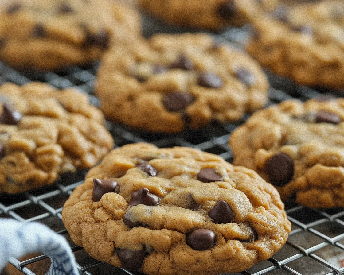Delicious Easy Peanut Butter Cowboy Cookies with oats and chocolate chips