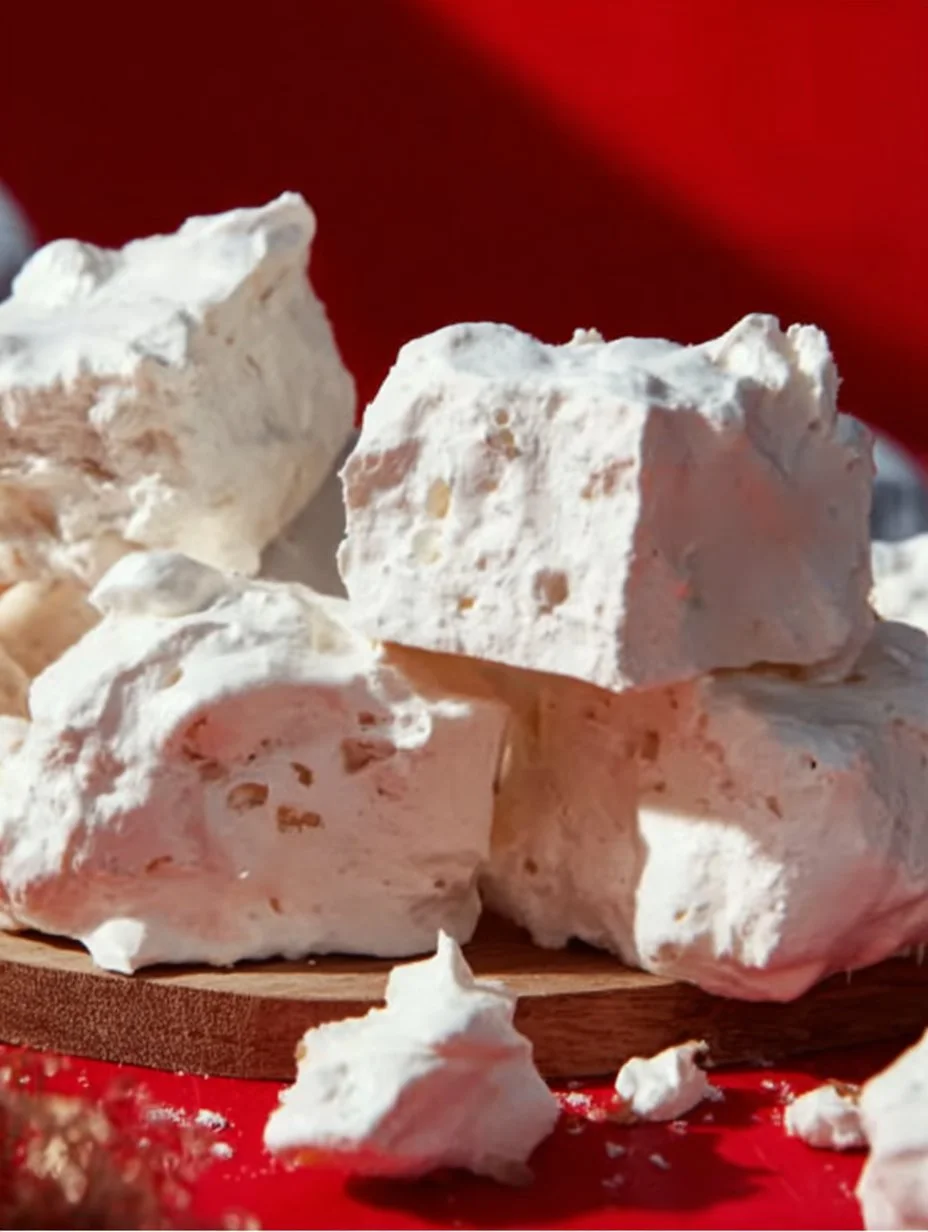 Delicious no-cook divinity candy displayed on a festive plate