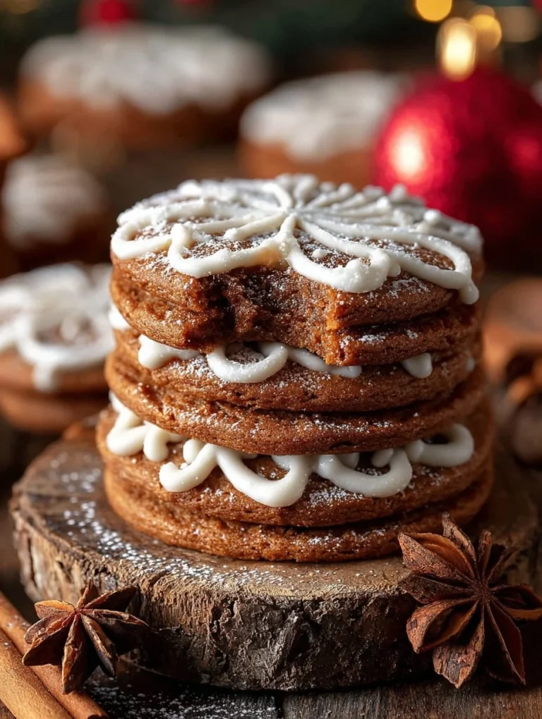 Delicious Gingerbread Cheesecake Cookies decorated for the holidays
