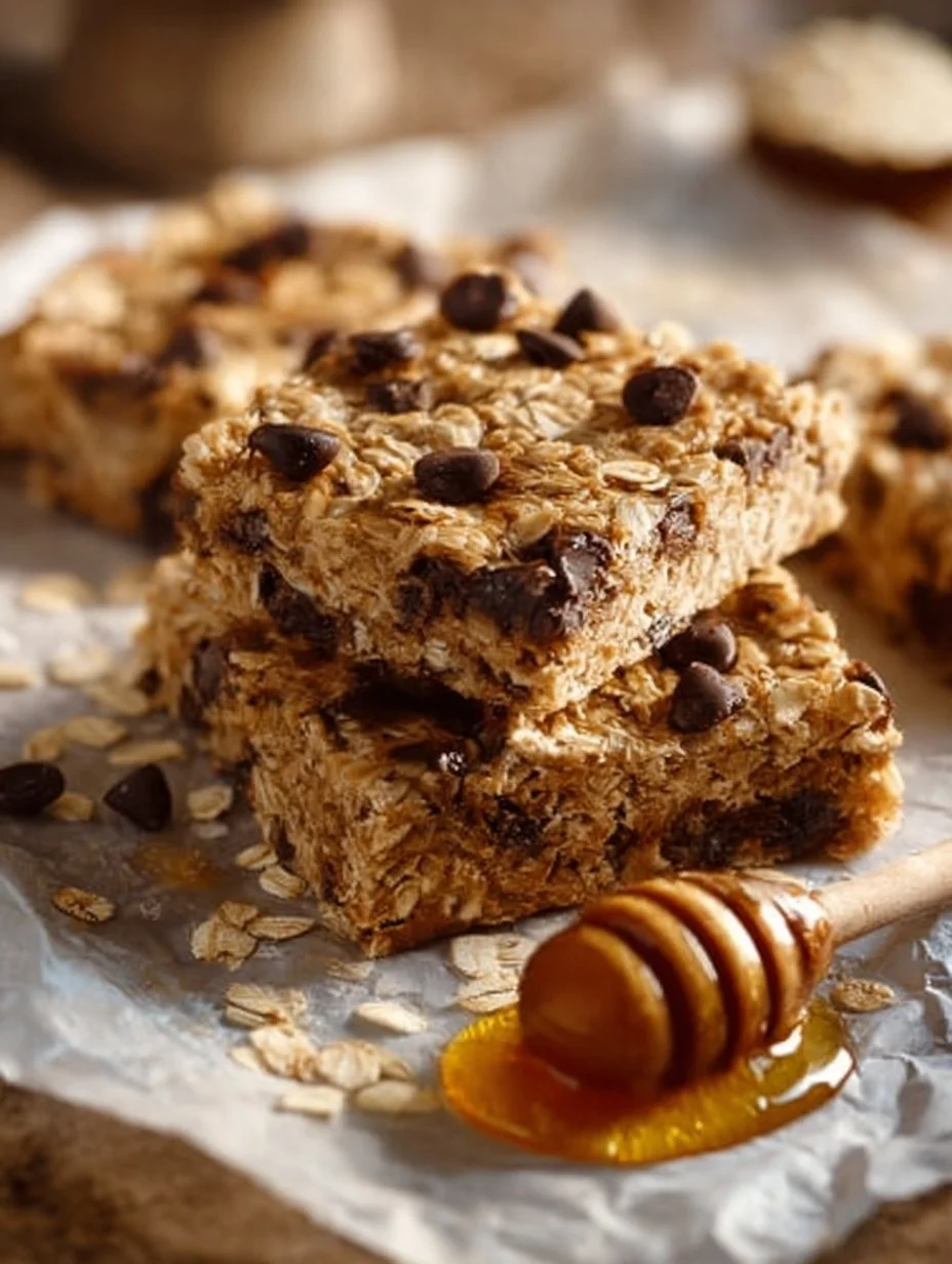 Delicious healthy oatmeal bars stacked on a white plate.