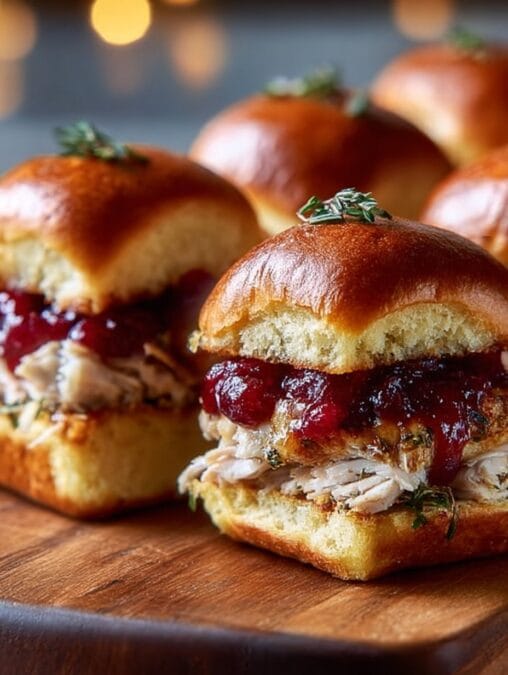 Close-up of grilled turkey sliders ready to serve