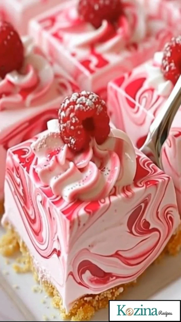 Delicious raspberry cheesecake bars with a creamy texture on a graham cracker crust