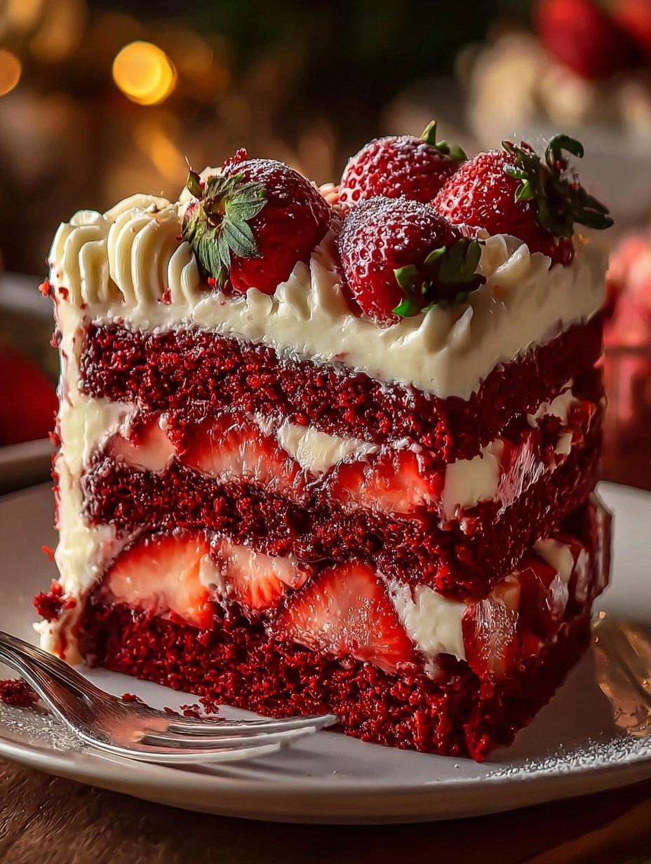 Irresistible Strawberry Earthquake Cake