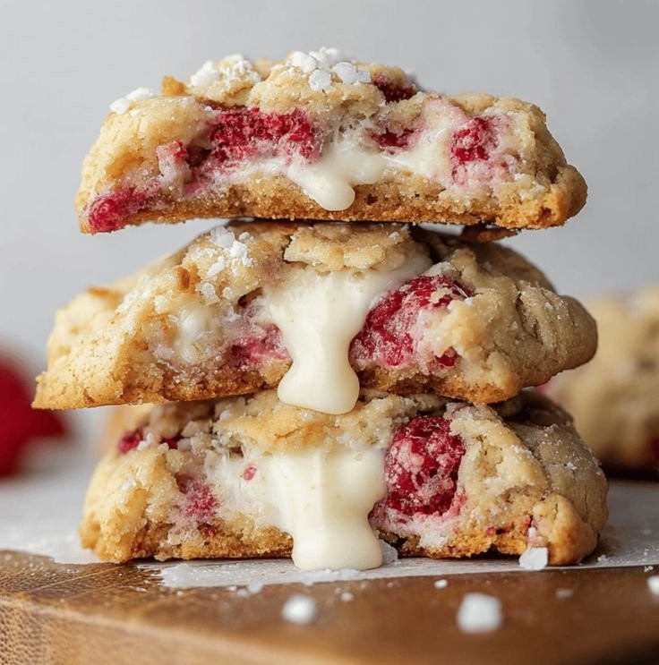 Raspberry Cheesecake Stuffed Cookies