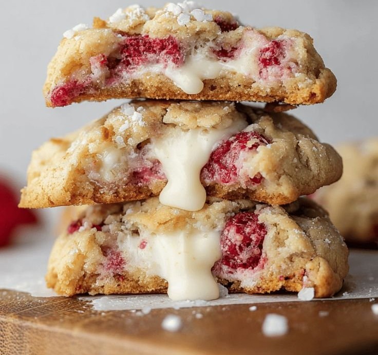 Raspberry Cheesecake Stuffed Cookies