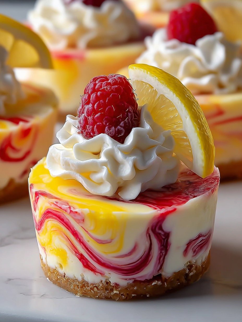 Lemon Raspberry Swirl Cheesecake Cup