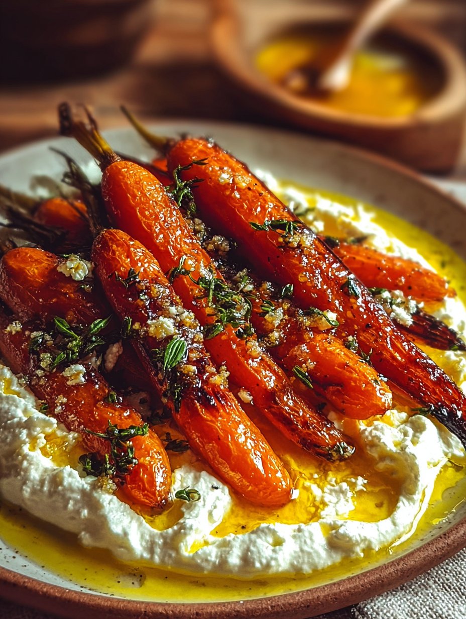 Roasted Carrots with Whipped Ricotta and Hot Honey
