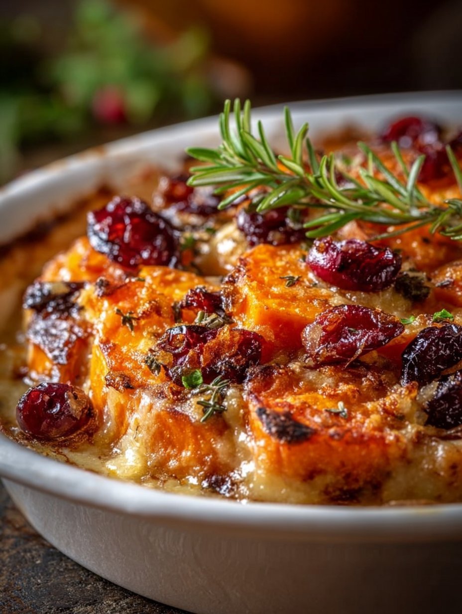 Sweet Potato & Cranberry Gratin