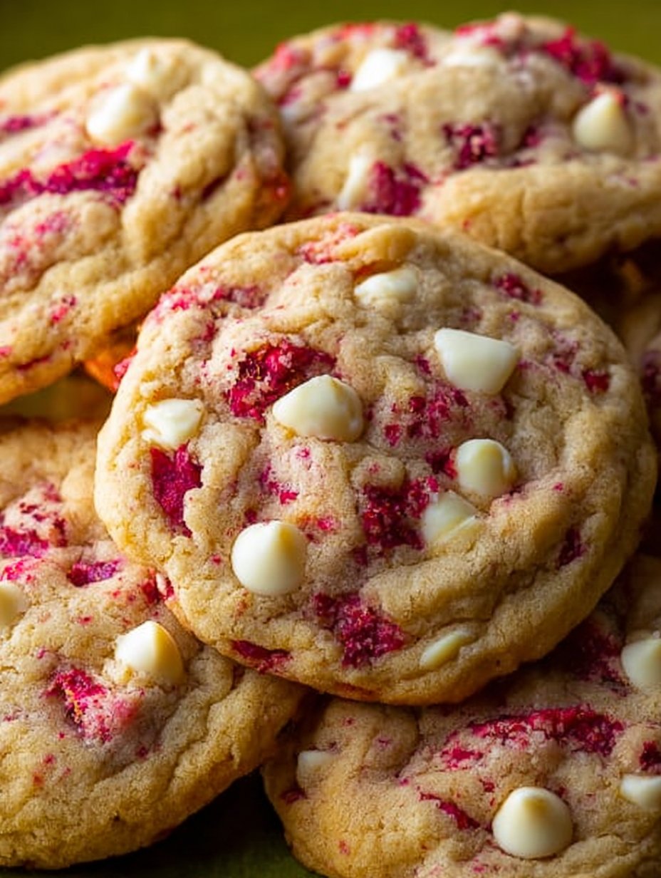 Jumbo Raspberry White Chocolate Cookies