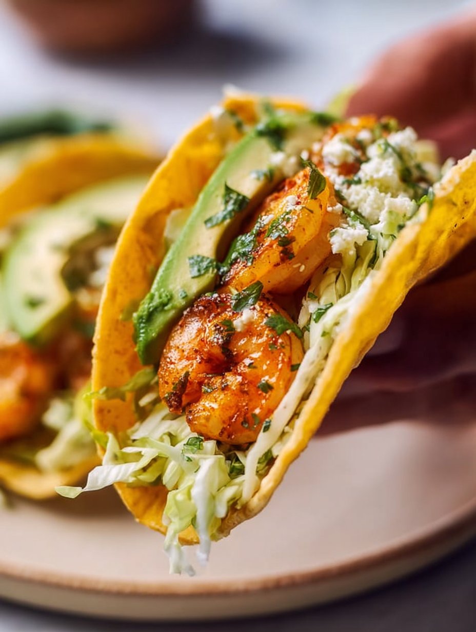 Cilantro Lime Shrimp Tacos with Creamy Slaw