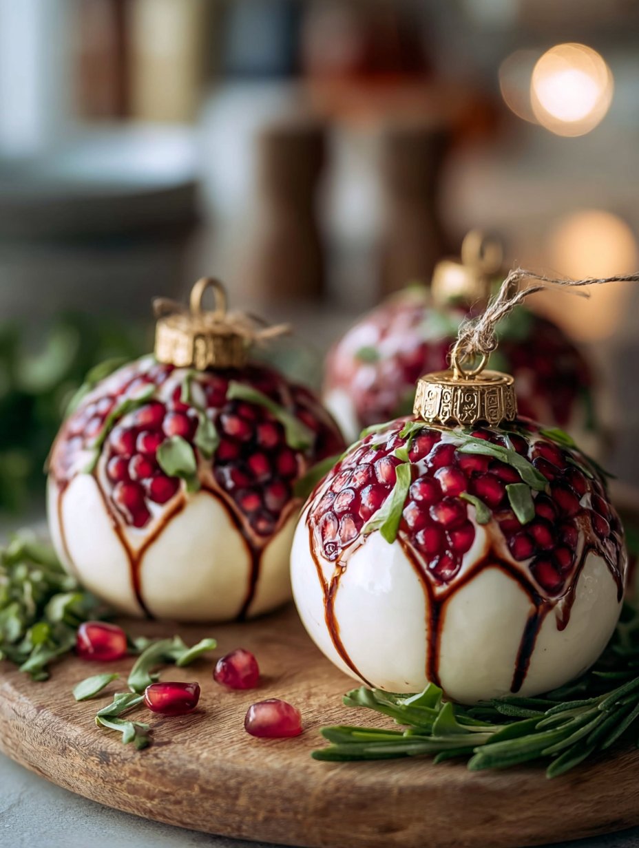 Pomegranate & Burrata Christmas Ornaments