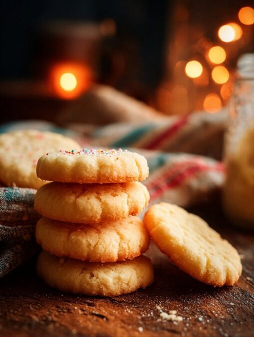 Shortbread cookies cooling on a rack