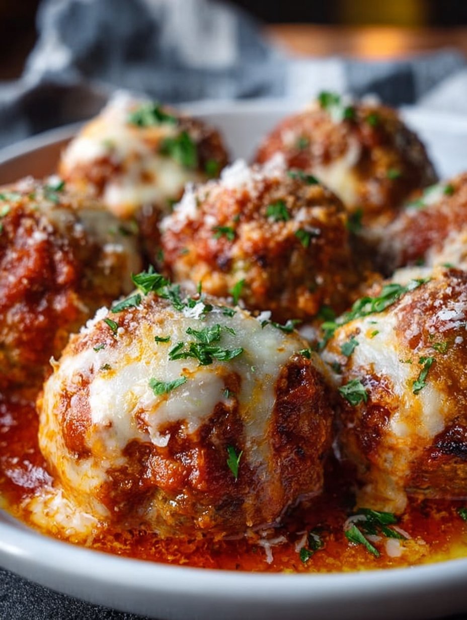 Baked Chicken Parmesan Meatballs