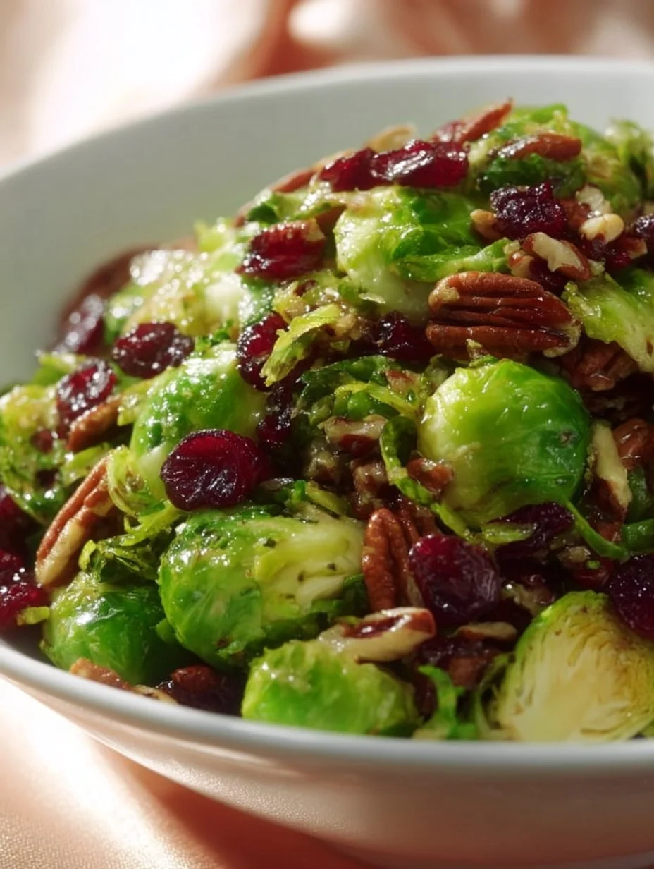 Alton Brown's Brussels sprouts with pecans and cranberries recipe