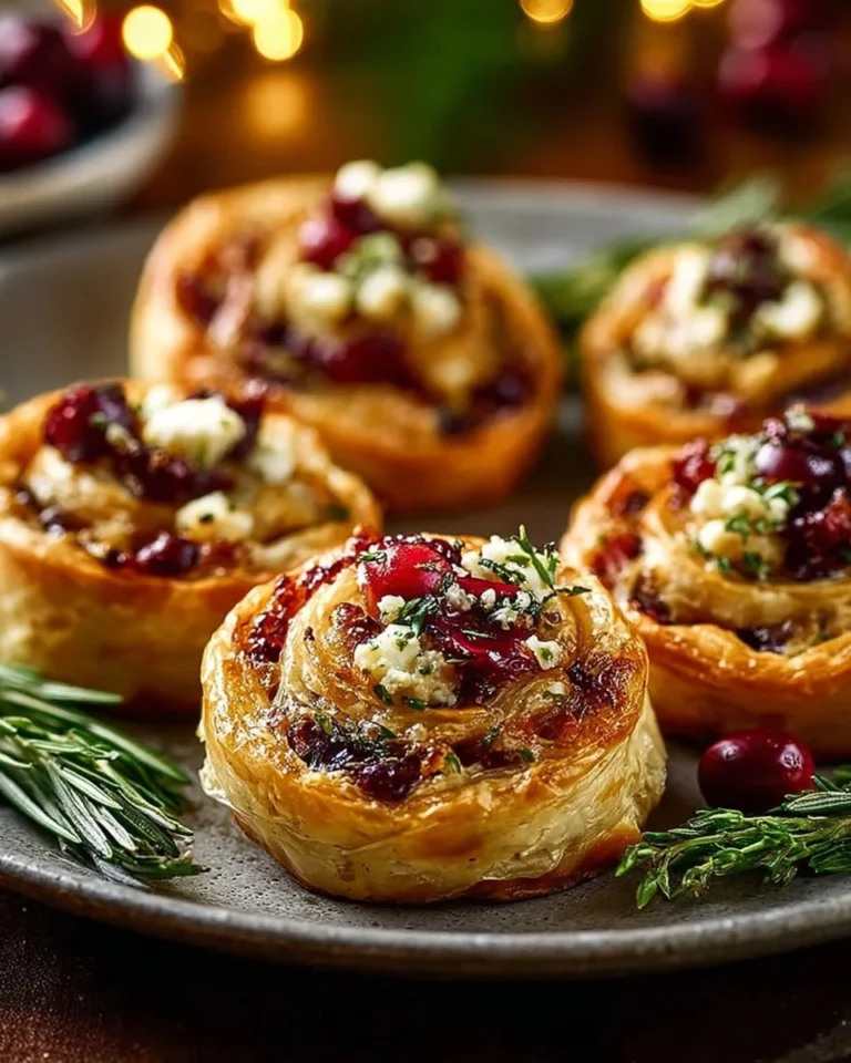 Cranberry cream cheese pinwheels with feta and herbs ready to serve as appetizers.