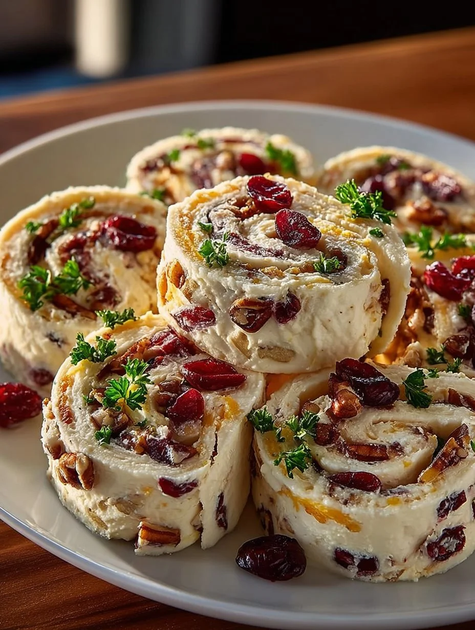 Cranberry Orange Cream Cheese Pinwheels plated and ready to serve