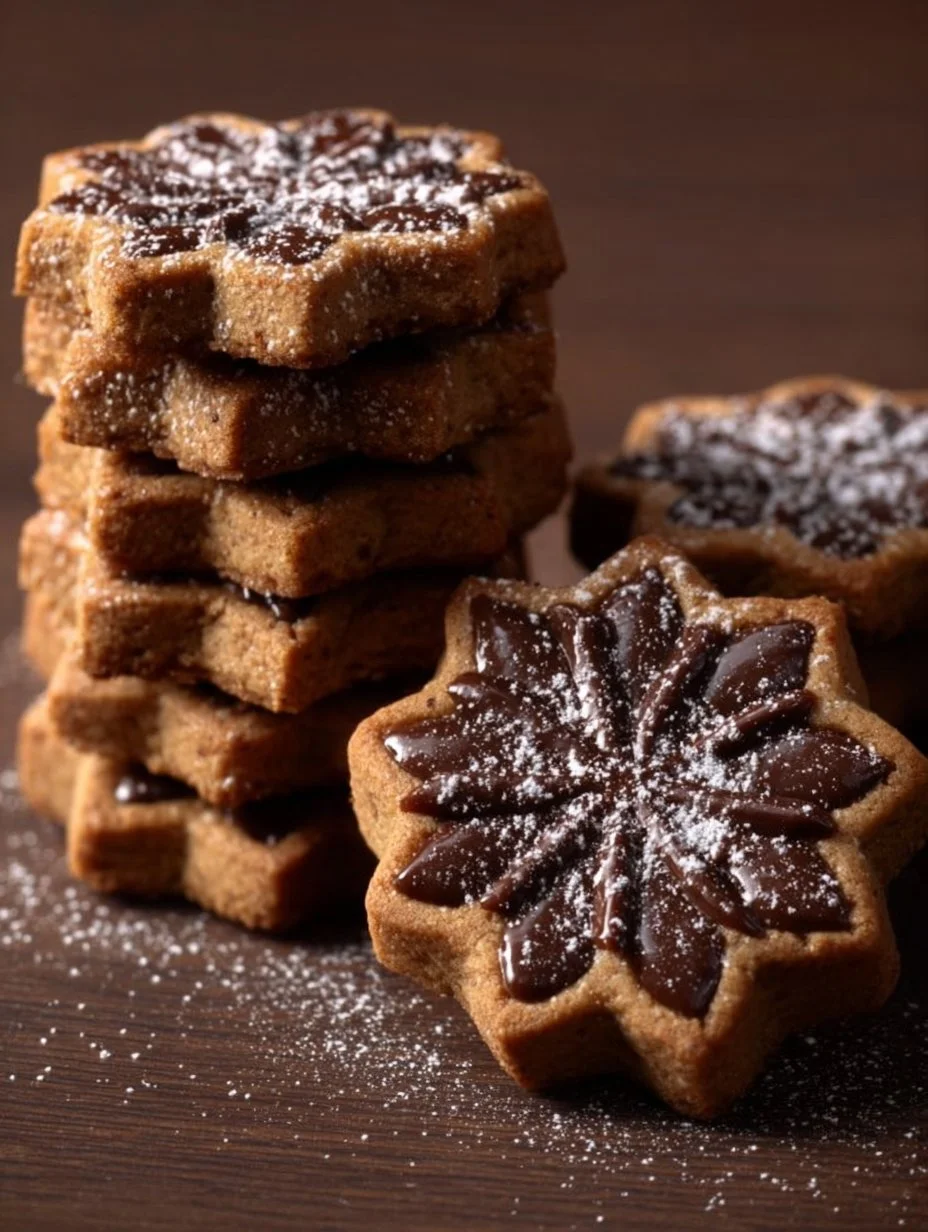 Delicious Espresso Chocolate Shortbread cookies arranged on a plate