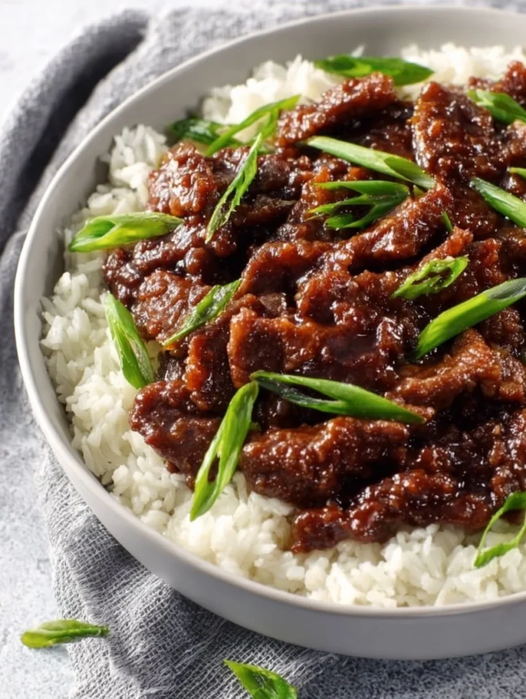 Delicious gluten-free 30-minute Mongolian Beef dish served in a bowl.