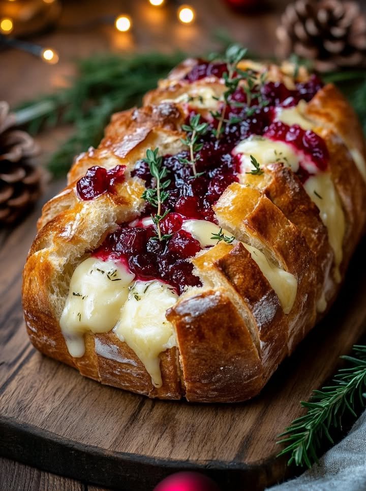 Cranberry Brie Pull-Apart Sourdough Loaf