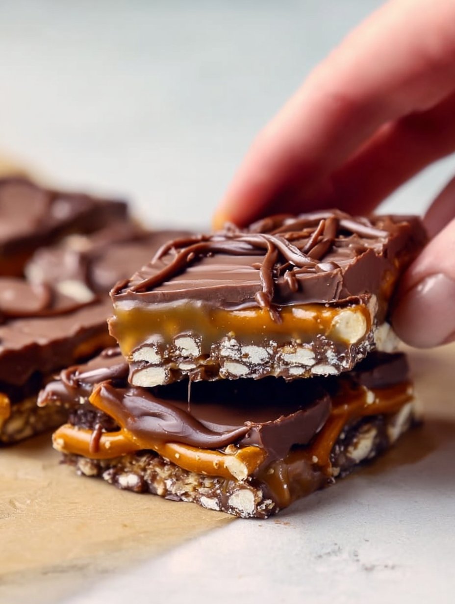 Salted Chocolate & Caramel Pretzel Bars