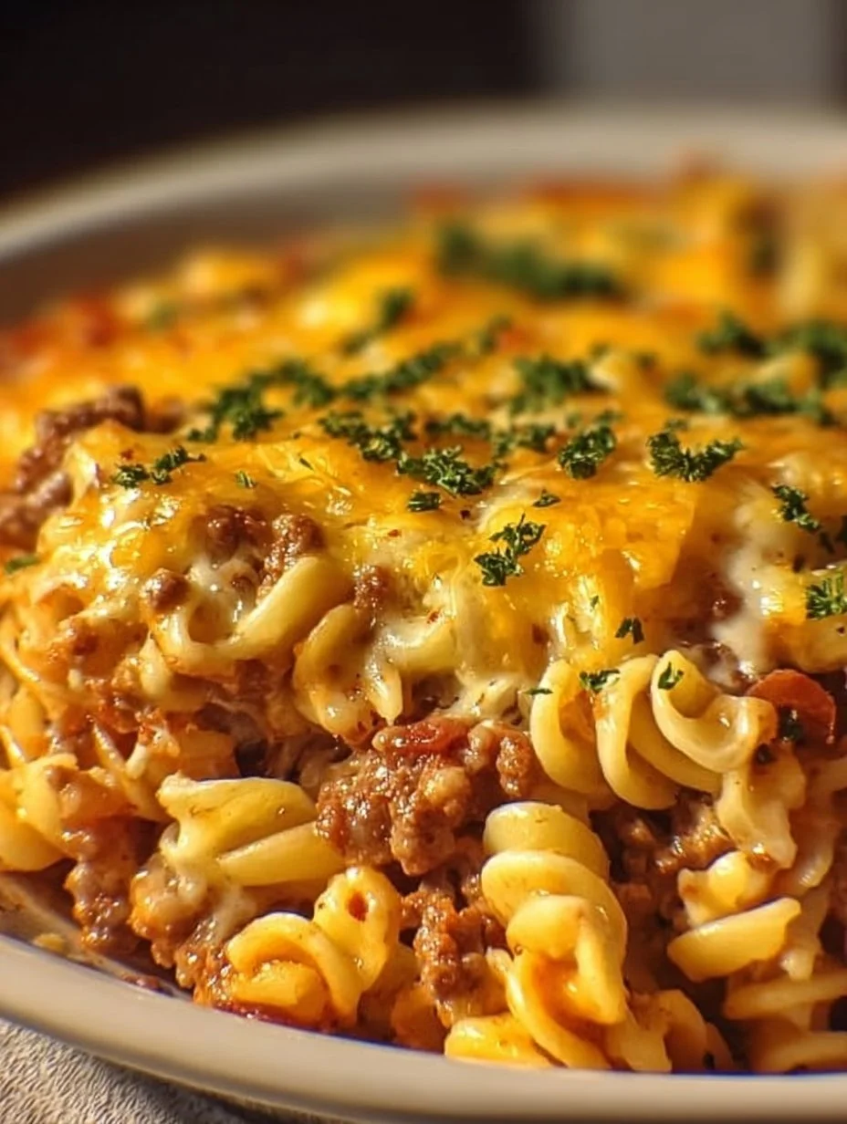 Hearty Poor Man Husband Casserole recipe served in a dish