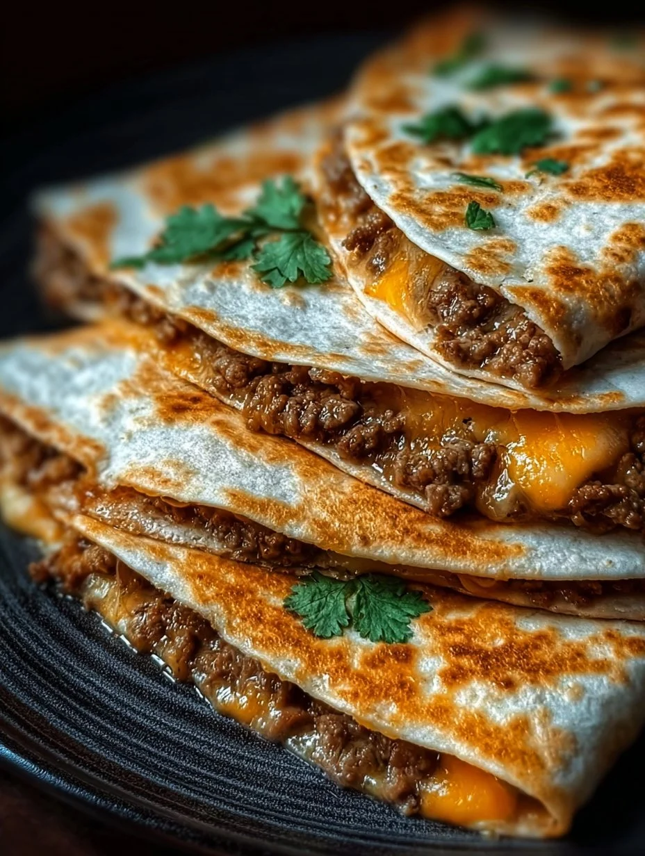 Delicious Smashburger quesadillas ready to be served for a quick meal at home.