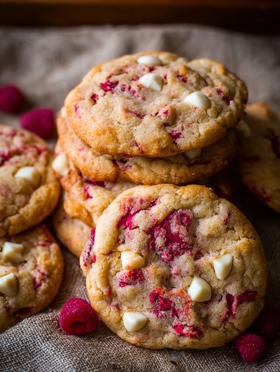 Jumbo Raspberry White Chocolate Cookies