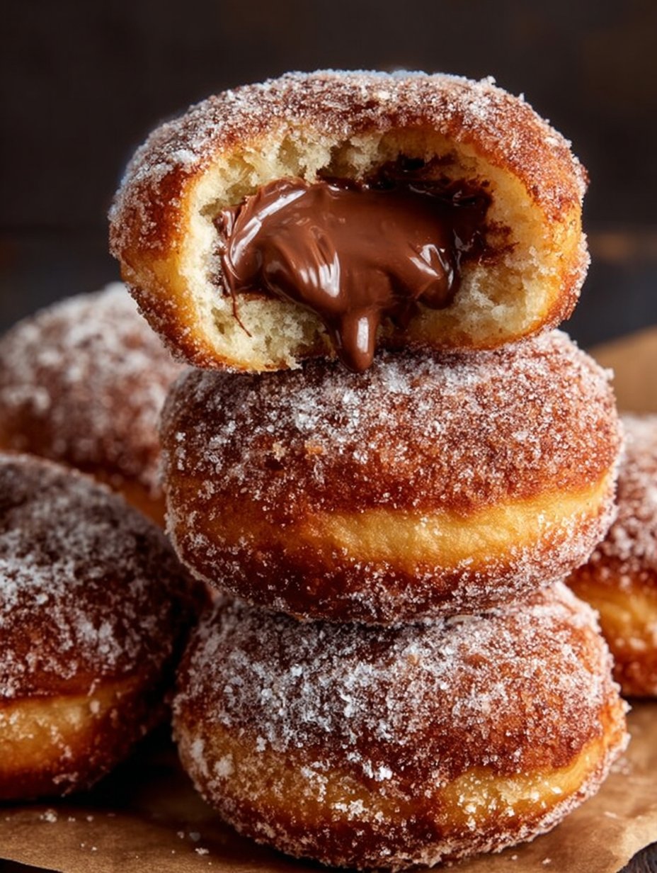 Nutella Stuffed Biscuit Doughnuts