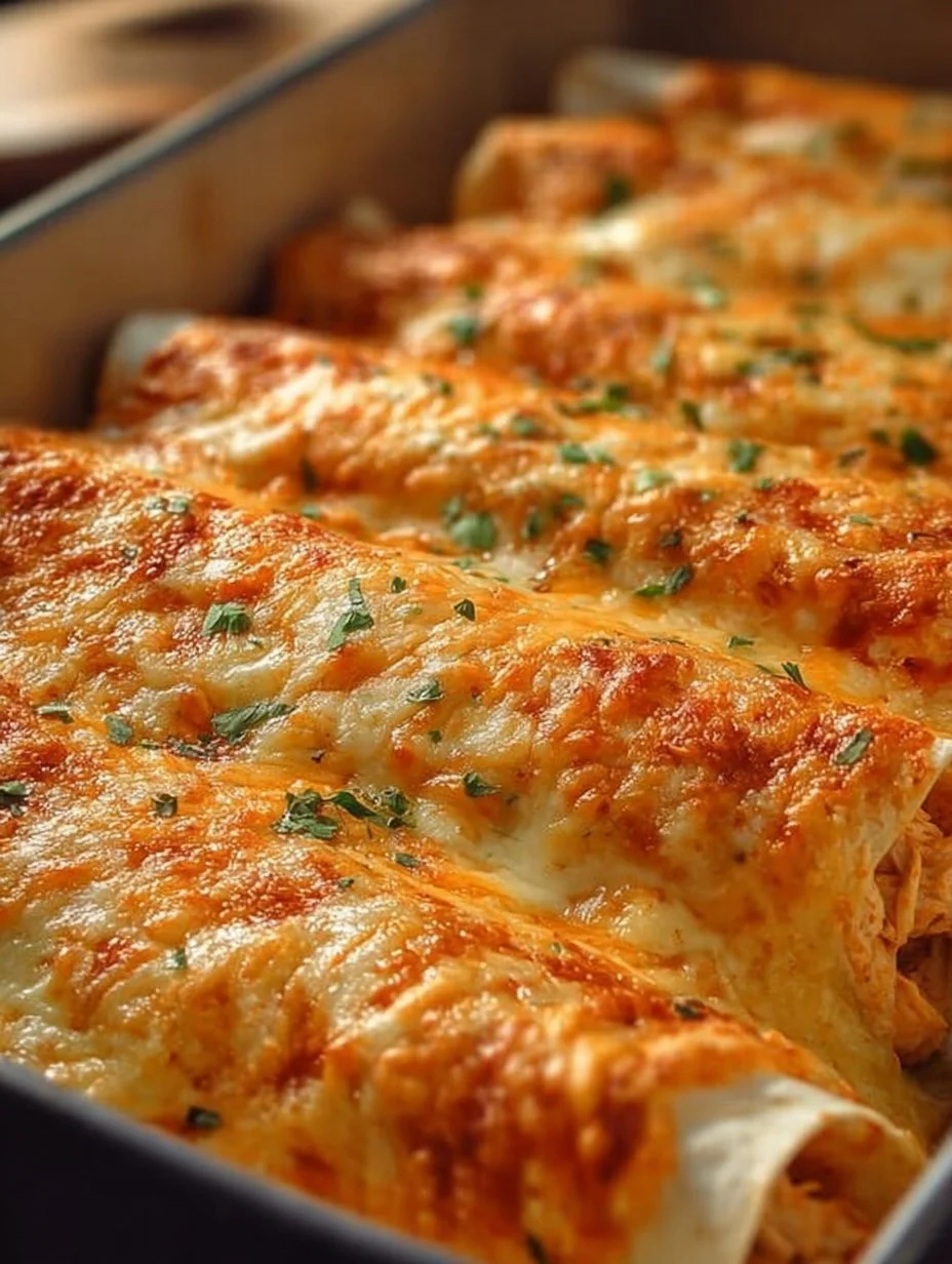 38g protein chicken enchiladas drizzled with creamy white sauce