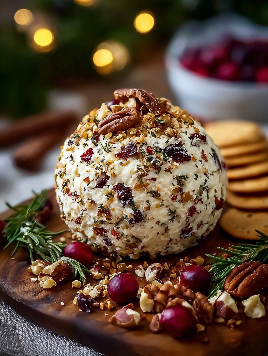 Festive Cream Cheese Ball with Cranberries, Nuts & Holiday Spices