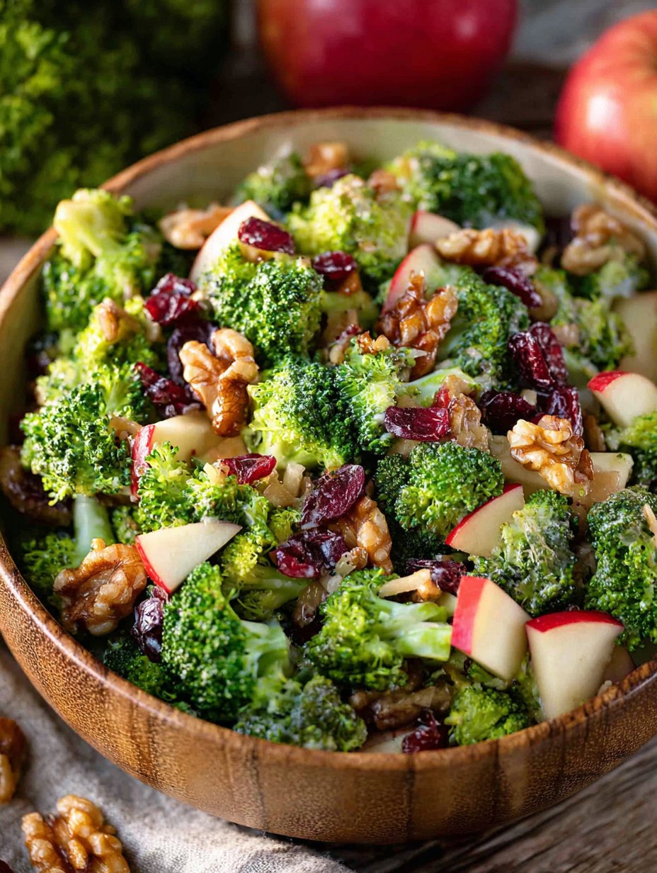 Broccoli Salad with Apples, Walnuts, and Cranberries