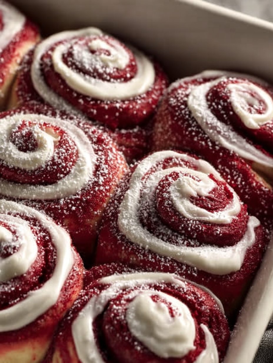 Red Velvet Cinnamon Rolls | The Perfect Christmas Morning Treat