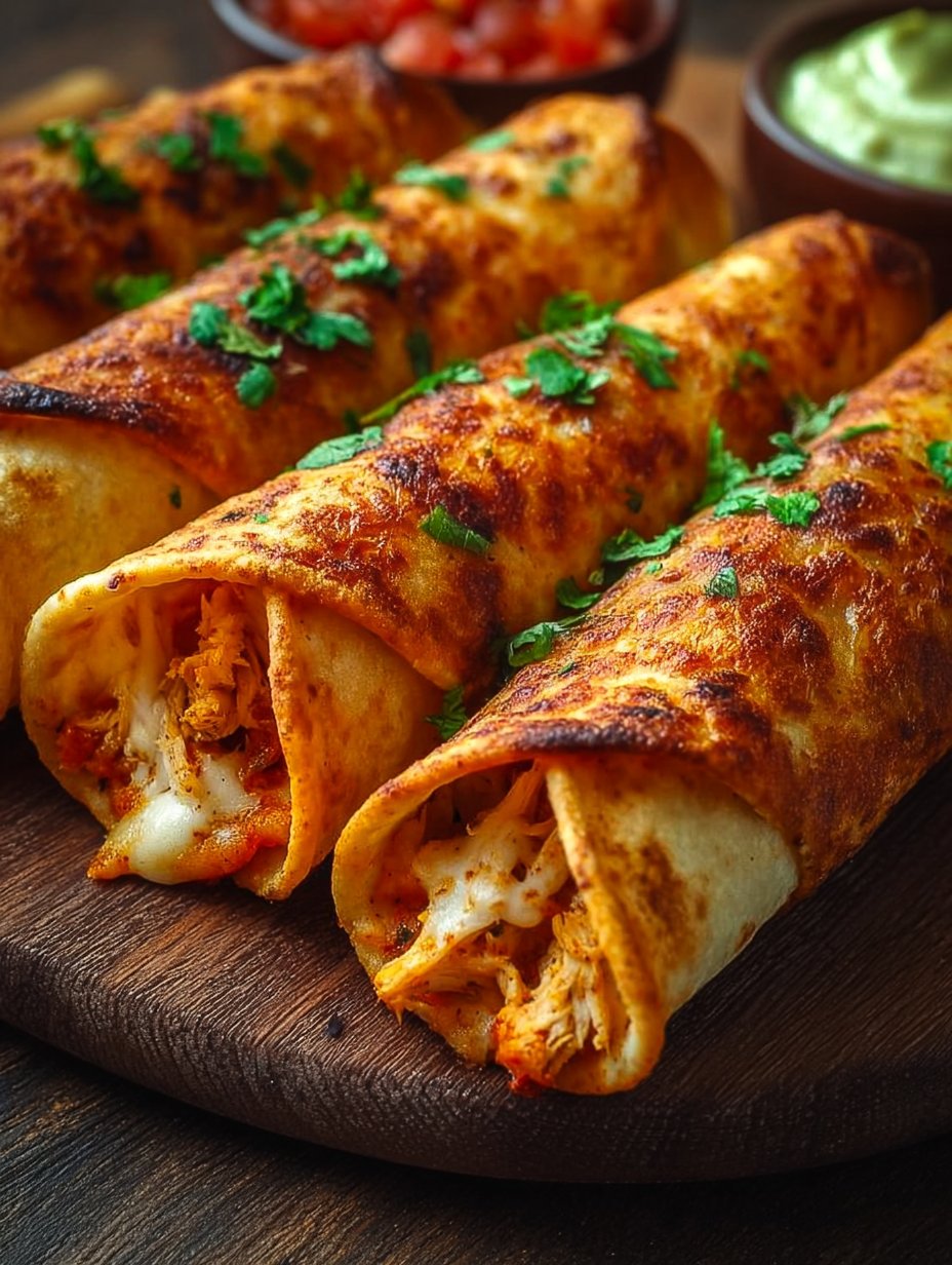 Crunchy Oven-Baked Chicken Taquitos