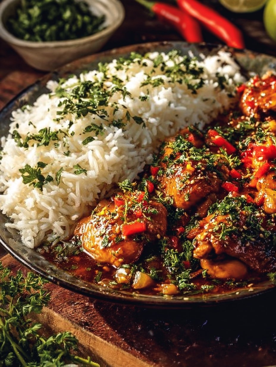 Spicy Maple Chicken & Coconut Rice