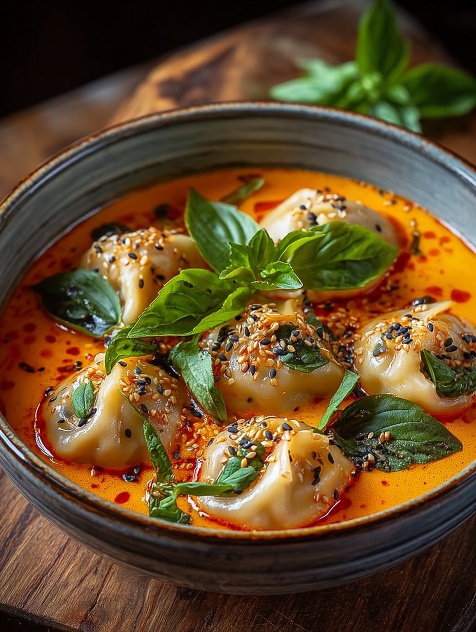Thai Curry Dumpling Soup – Comforting Pot Sticker Recipe