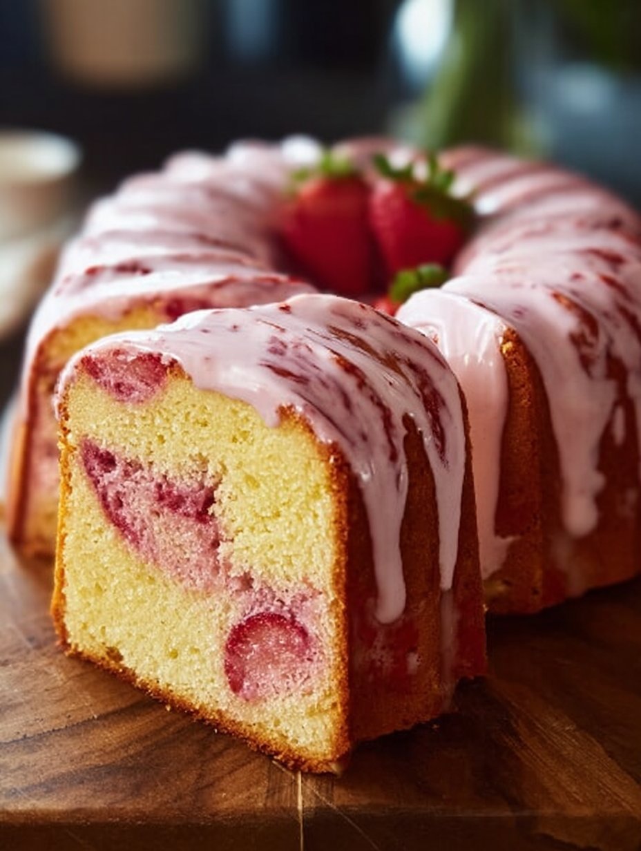 Strawberry Milkshake Pound Cake