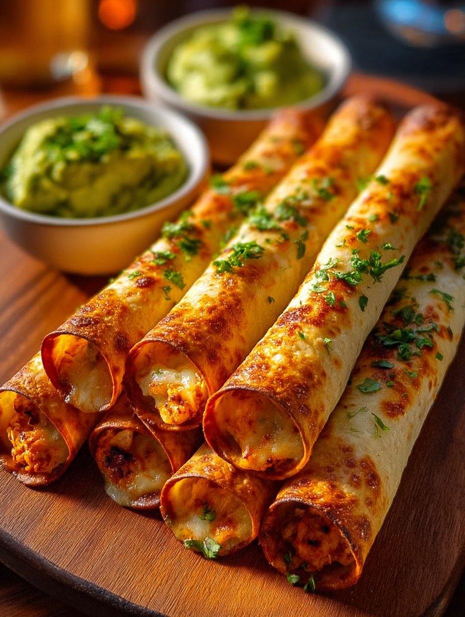 Crunchy Oven-Baked Chicken Taquitos