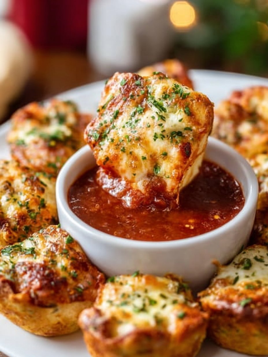 Pull Apart Christmas Tree Pizza Bites