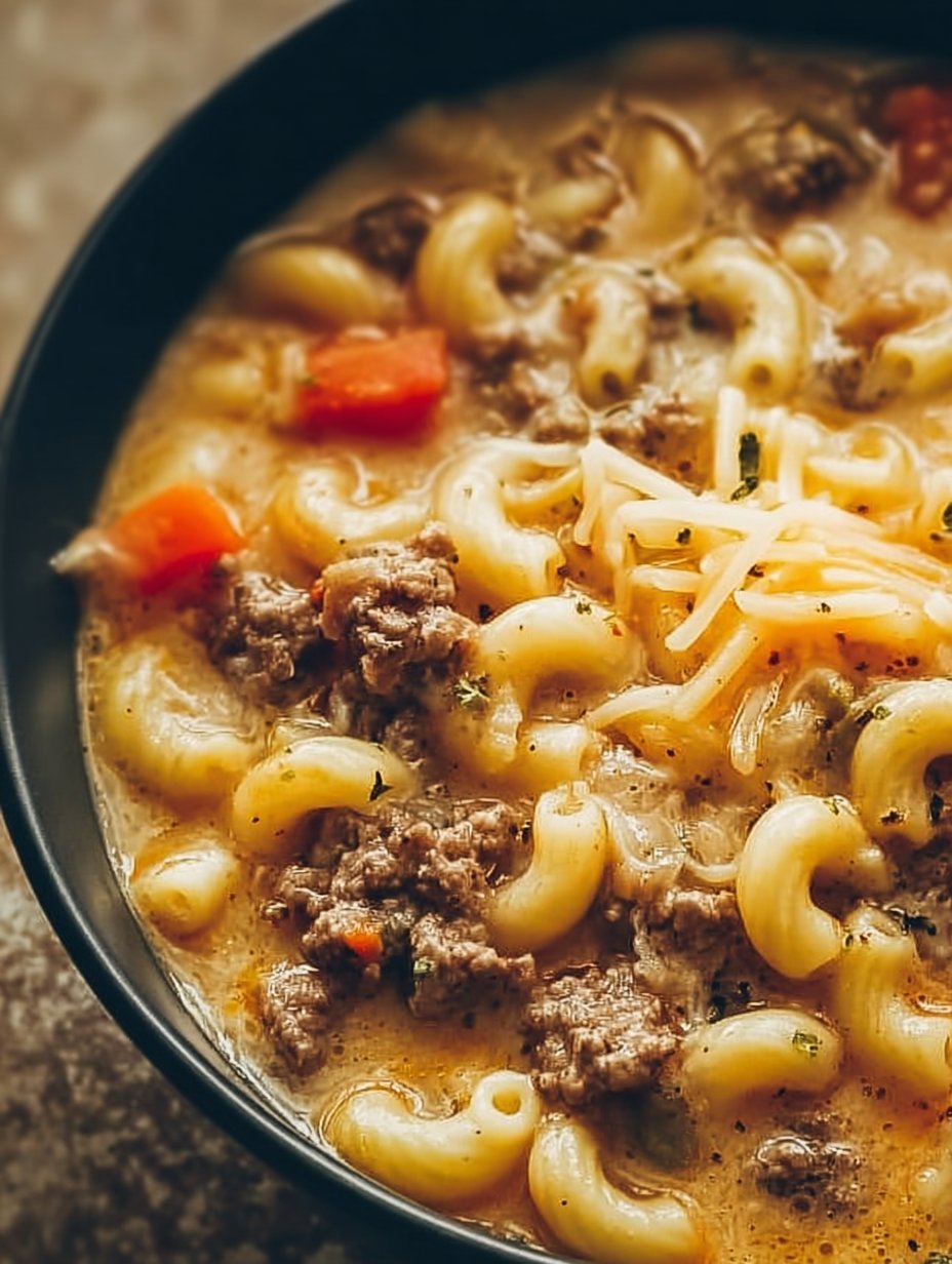 Macaroni Cheeseburger Soup