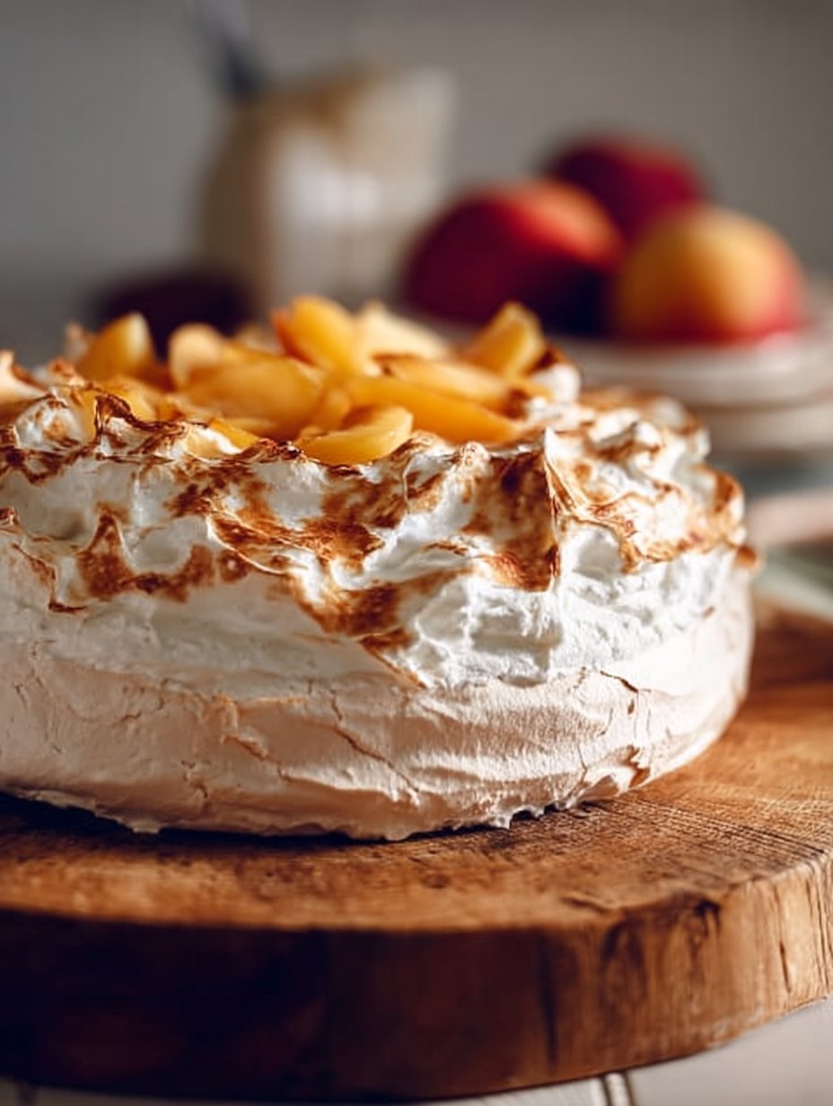 Peach Pavlova